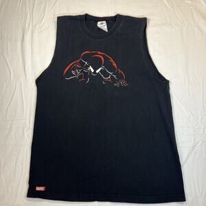 Vintage Universal Orlando Studios Marvel Spiderman Black Sleeveless T-Shirt XL